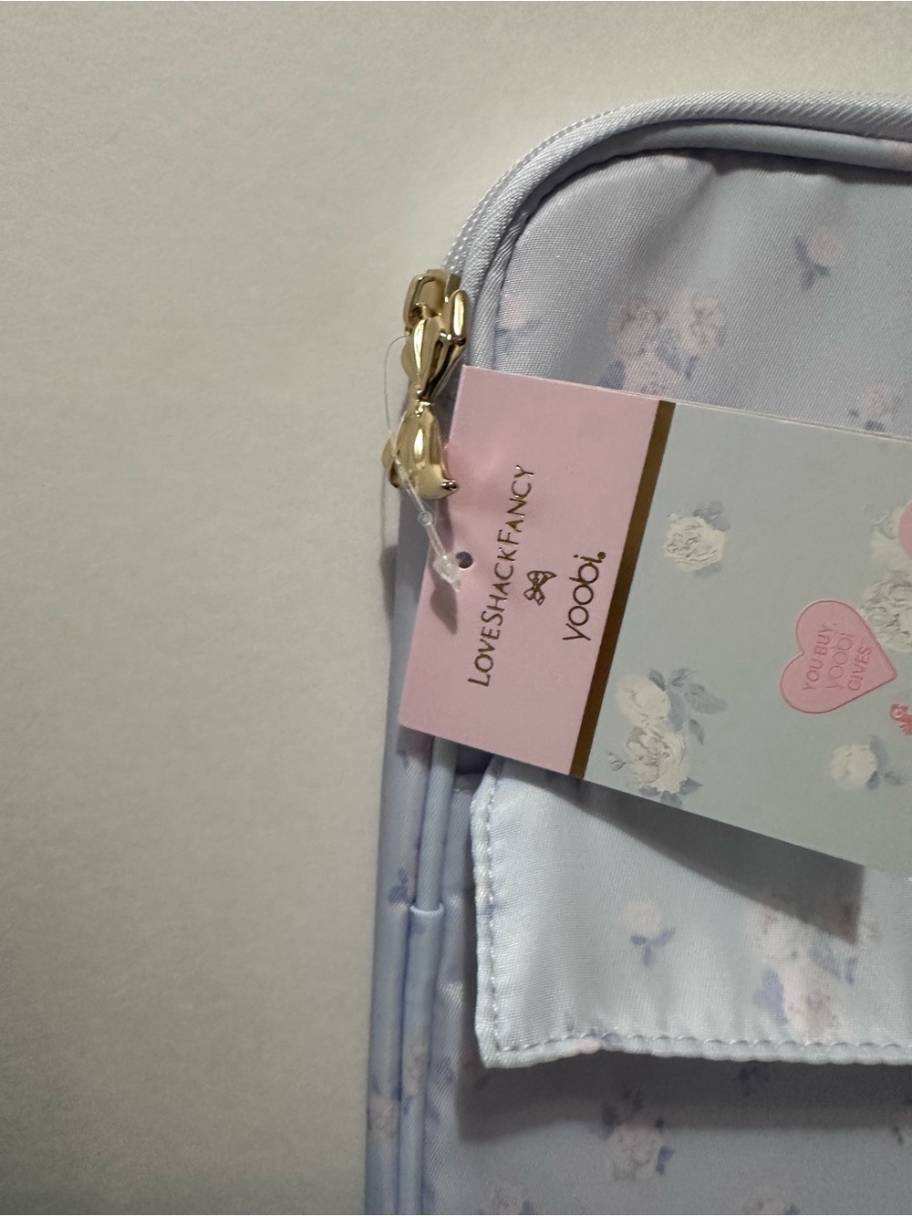 LoveShackFancy Everblooming Rosettes Blue Floral Brush/Tech Organizer Pouch - Picture 12 of 14
